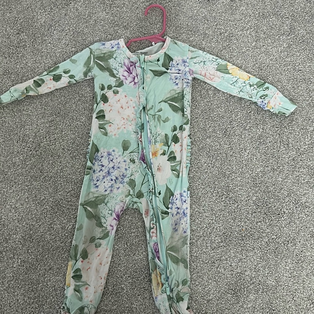 Posh peanut Footie with ruffle butt.
